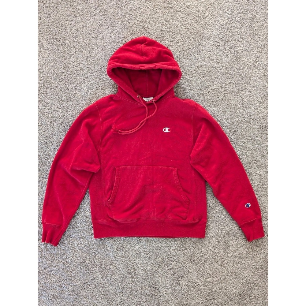 Vintage Champion Reverse Weave Sweatshirt Red Hoodie Y2K Mens Small